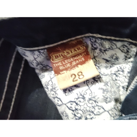 Y2K Big Star Casey J Jean Shorts Low Rise Women's 28 Dark Wash Fringe bottom - Picture 4 of 6